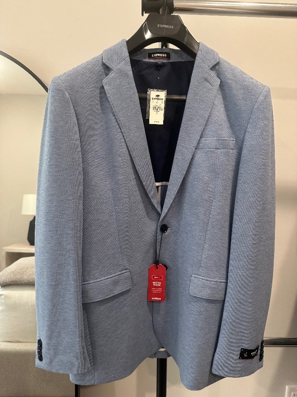 NWT Express Men's Suit Jacket in Blue Size Small